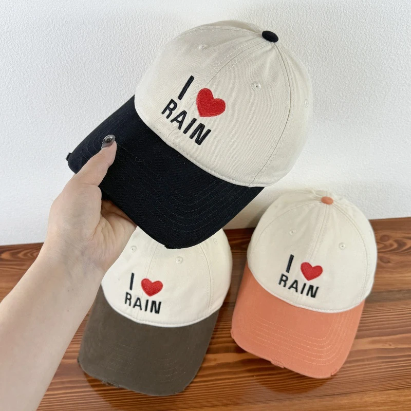 

Korean Style New Baseball Cap Women's Fashion Big Head Circumference Face Small Embroidered Letter Sunshade Cap Men Dad Hat