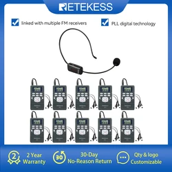 RETEKESS TR503 Wireless Audio Mic PR13 FM Radio Receiver Language Transmission System Tour Guide Church Meeting Museum 5/10/15pc