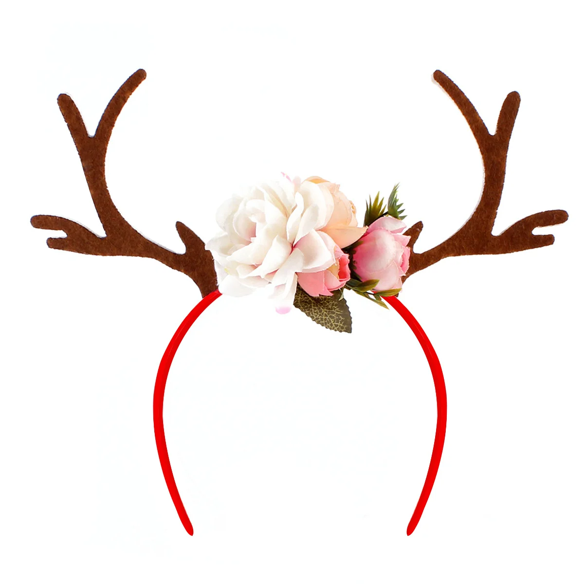 

White Reindeer Headband Funny Flowers Blossom Christmas Party Costume Accessory Holiday Hairband Christmas Headband