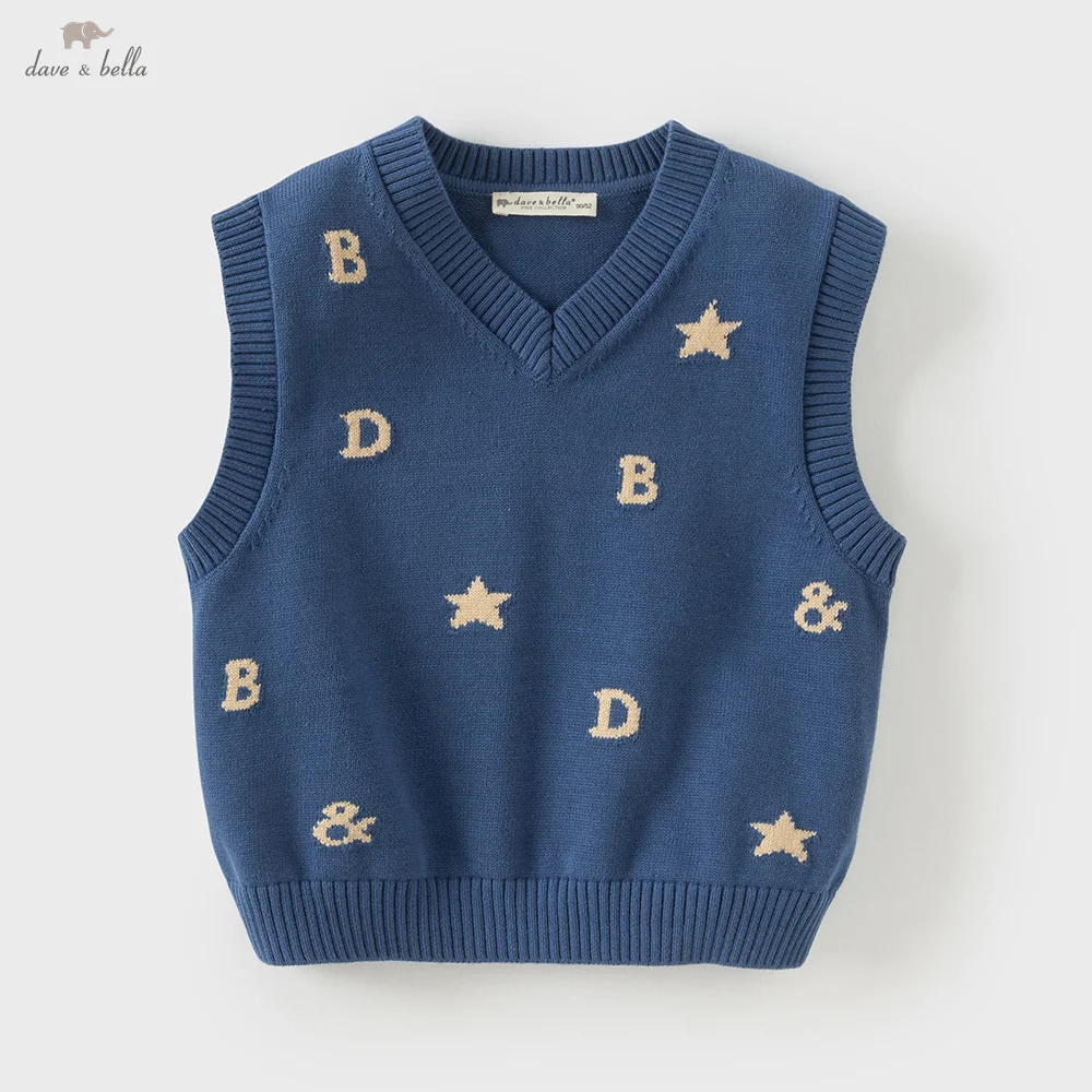 

Dave Bella Autumn Spring Sleeveless Sweater Vest for Boys Kids Cotton Sweater Outerwear Children Vest Clothes DB3252937