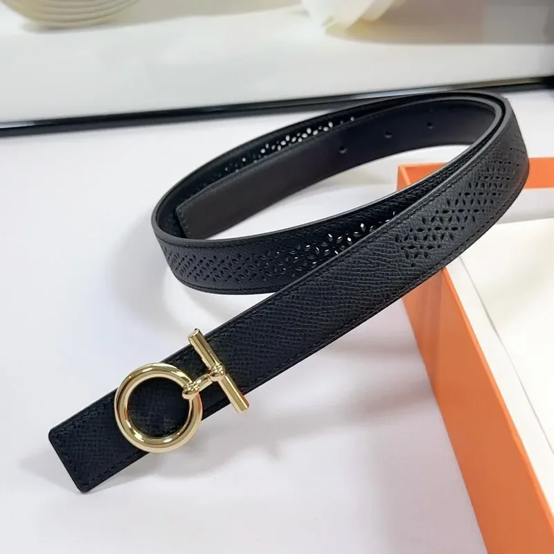 Fashion 2.5 smooth buckle women's belt hollow pattern accessory belt dual-purpose all cowhide simple belt