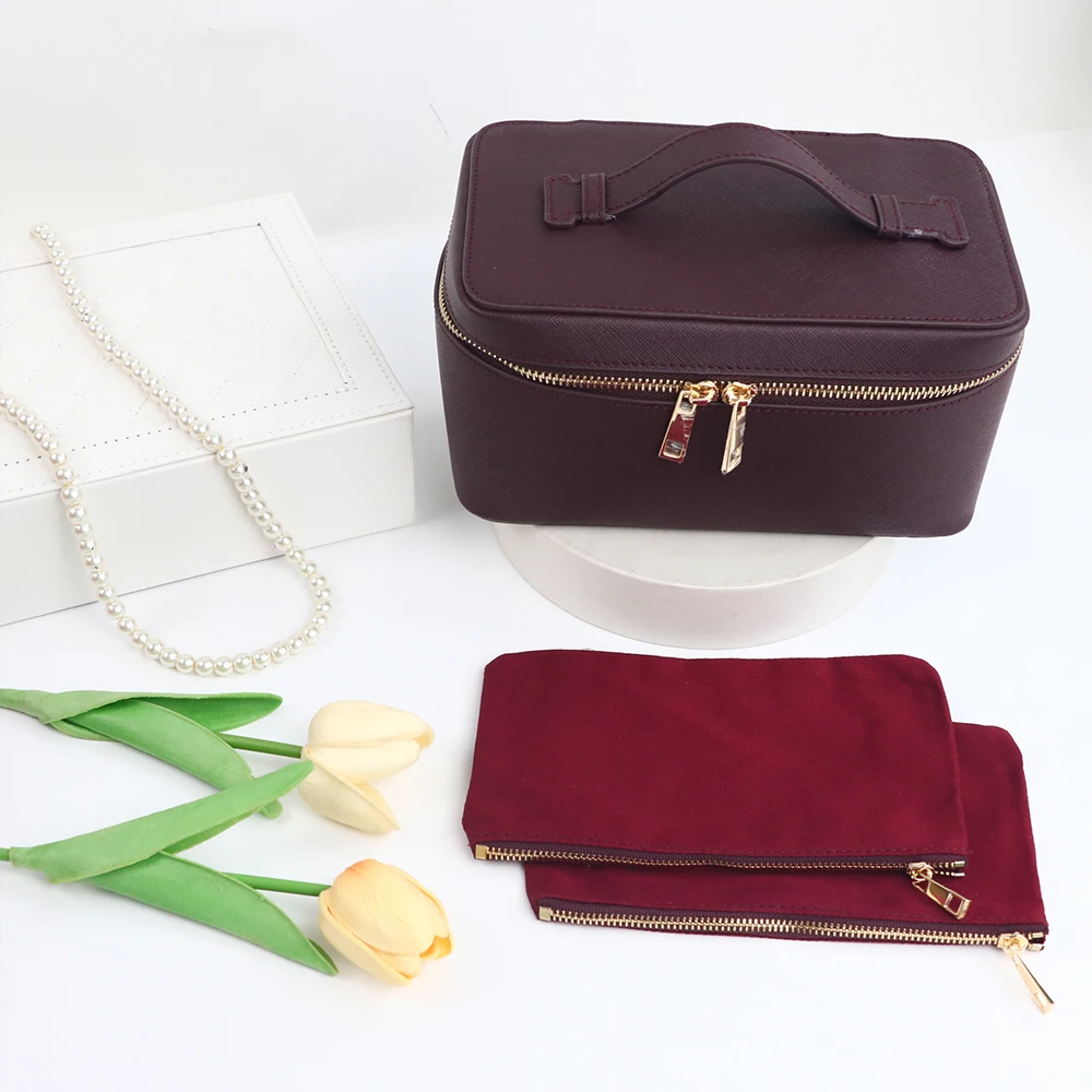 Personalisierte Echtleder-Reise-Badproduktbox für Damen, Tragbare Hängende Kosmetiktasche, Multi-Set-Kosmetiktasche – Detail 10