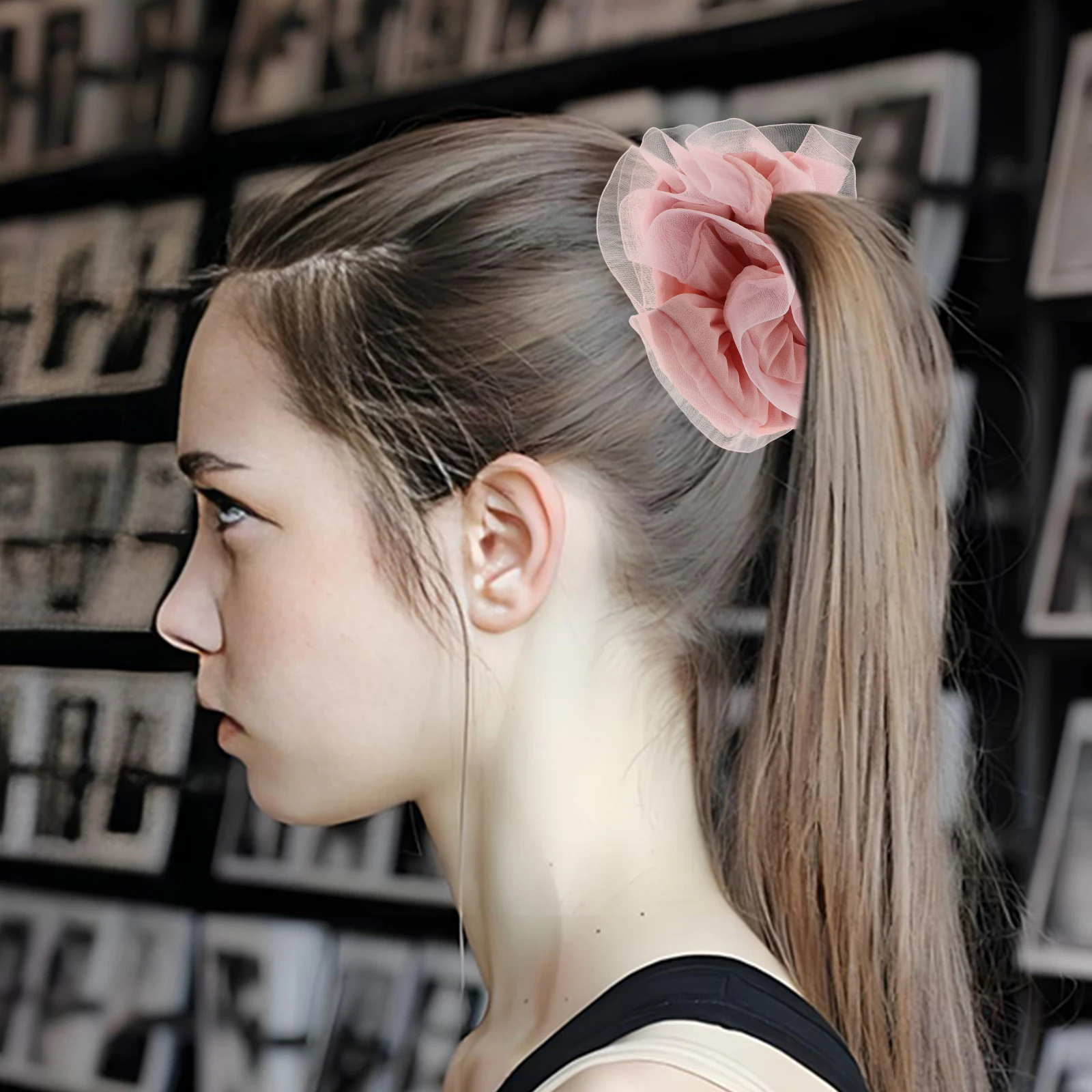 

Jumbo Organza Scrunchies Oversized Ties Soft Chiffon Ponytail Holders Elegant Mesh Bands Bridal Wedding Party Accessories Large