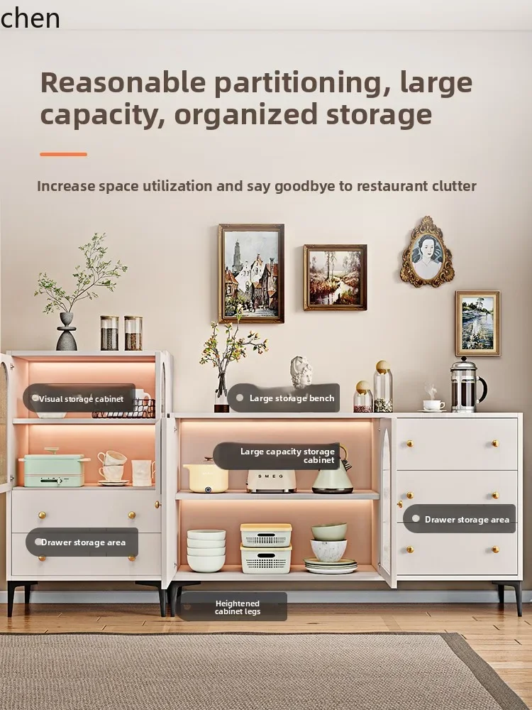 TQH-c13  side cabinet cabinet storage living room kitchen household storage solid wood storage cabinet