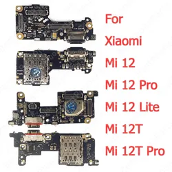 For Xiaomi Mi 12T Pro 12 Lite Mi12 Charging Port Charge Board Usb Connector With SIM Reader Pcb Dock Plate Flex Cable