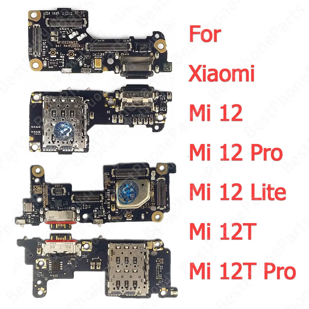 For Xiaomi Mi 12T Pro 12 Lite Mi12 Charging Port Charge Board Usb Connector With SIM Reader Pcb Dock Plate Flex Cable