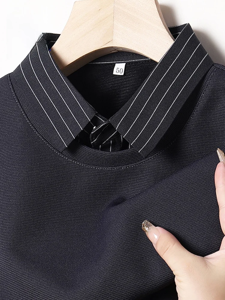 

Мужской вязаный свитер-пуловер Rn для весны и осени, повседневный, с эффектом двухслойности, высококачественный, для отдыха, новый, стильный, деловой...