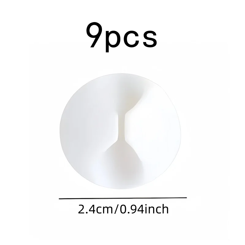 9 pcs Cord Clips, Self Adhesive, Strong Hold for Charging Cables and Headphone Wires, Easy Install, Reusable, Durable