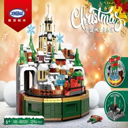 XB18020 Christmas theme series building blocks Christmas Castle Music box Holiday gift table decoration children DIY toys1294PCS