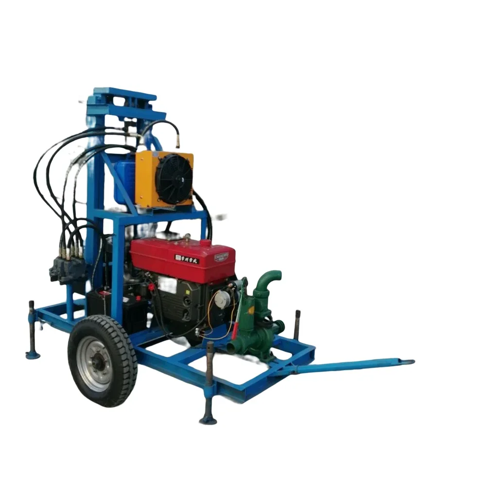 

Small Portable Rotary Water Well Mini Rock Drilling Rig Machine for Sale with Air Compressor Drill Rig