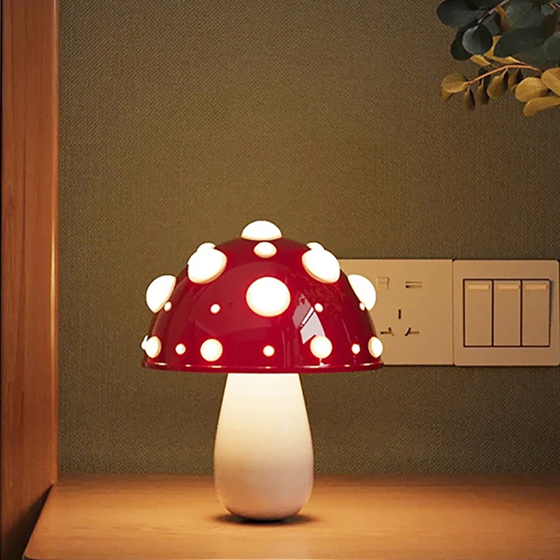 

Fly Amanita Mushroom Lamp with Dual Color LED G9 Bulb USB Rechargeable Fly Agaric Desk Light for Livingroom Bedside Study Hotel