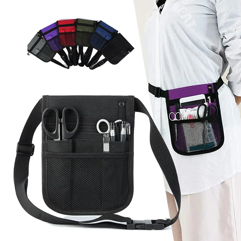 Men Women Nurse Fanny Pack Purse Nursing Belt Organizer Waist Bag Nurse Scissors Care Kit Tool Case Storage Shoulder Chest Bag