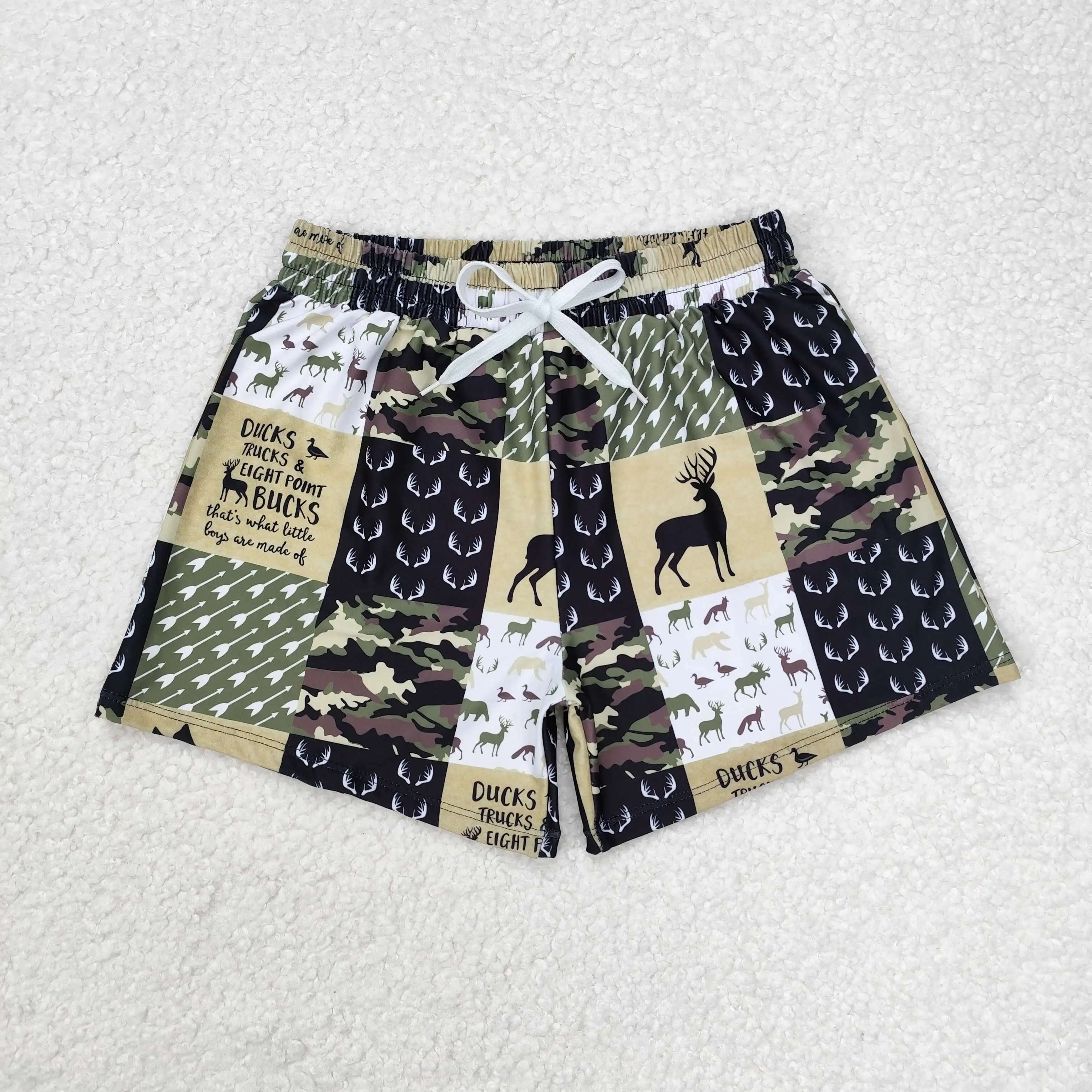 New rts new baby boy swimming trunks wholesale boutique fashion hunting elk duck pattern summer boys beach shorts