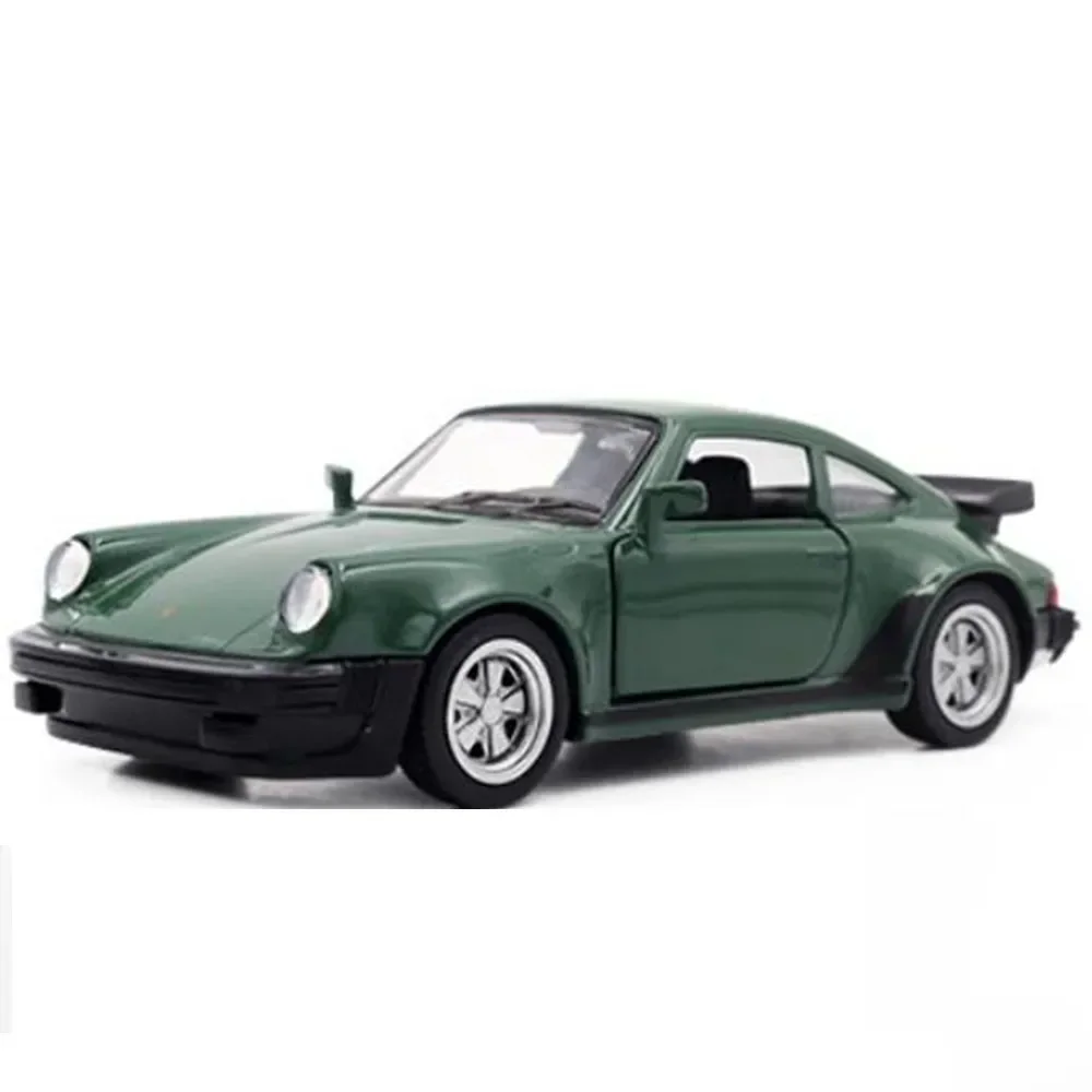 Escala 1/36 porsche 911 turbo modelo de carro de brinquedo liga diecast retro corrida com puxar para trás escala modelo carro brinquedo para menino presente coleção