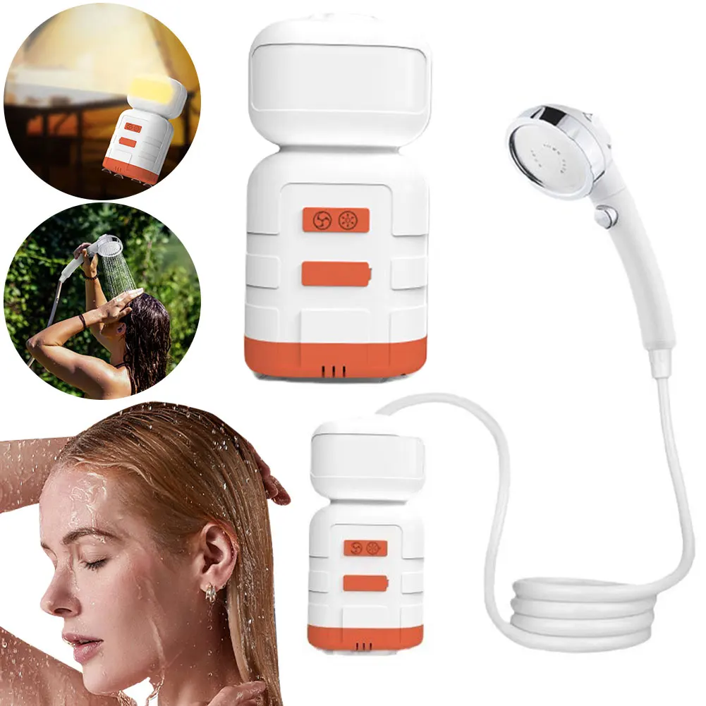 

Portable Electric Shower Pump with LED Camping Lamp IPX7 Waterproof for Outdoor Shower Car Washing Dishwashing Pet Cleaning