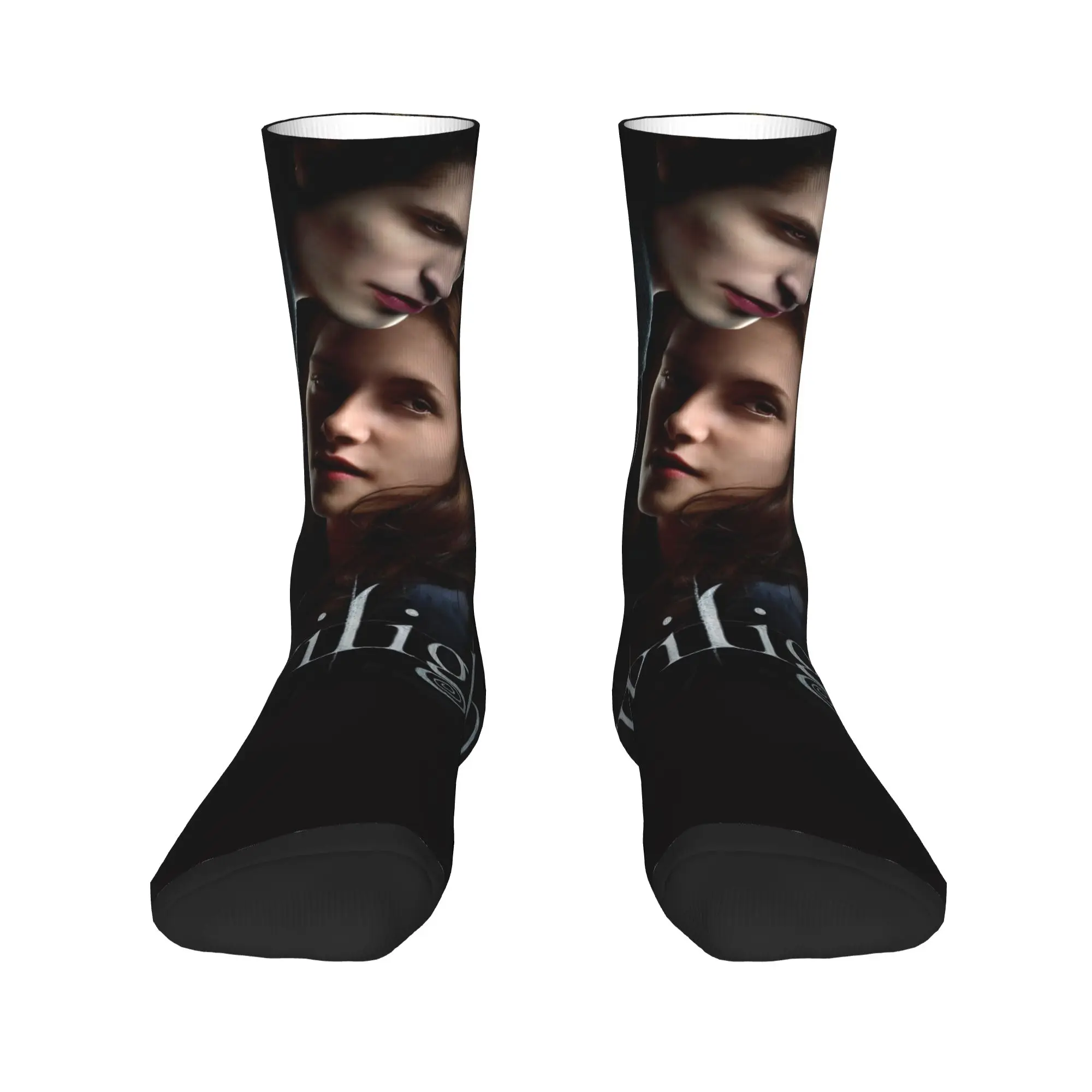 جوارب رجالية عصرية Harajuku The Twilight Saga جورب بوليستر إدوارد وبيلا جرافيك جوارب نسائية للربيع والصيف والخريف والشتاء #3