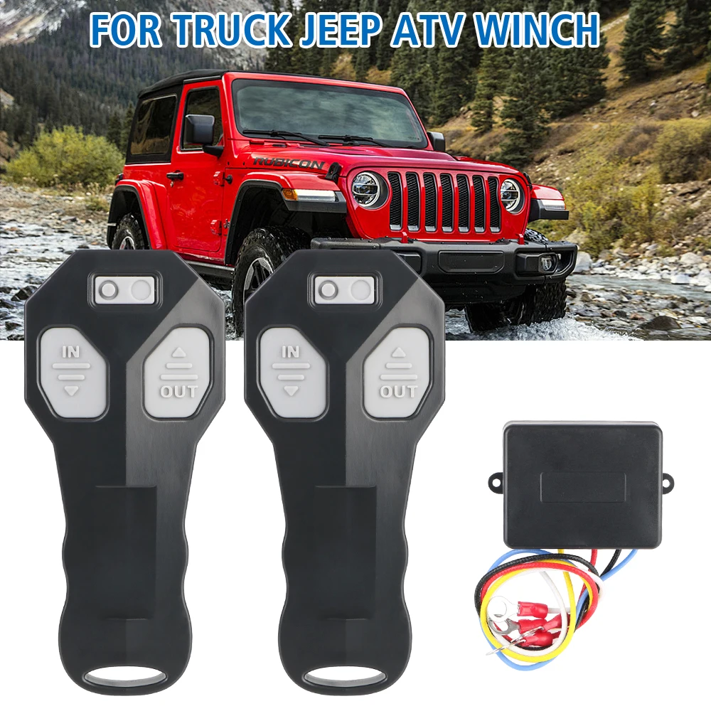 Winch Remote Control Set Kit Winch Remote Controller Handset Switch Controller Wireless Dual Manual Transmitter 12V/24V