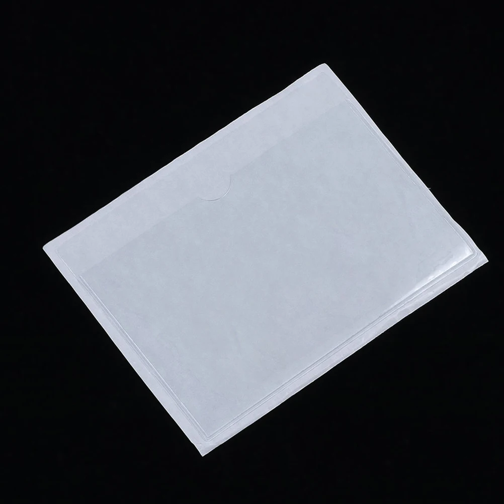 

50pcs Label Bag Adhesive Photo Sleeves Clear Card Holder Index Pockets Pvc Planner Supplies Material Versatile Use