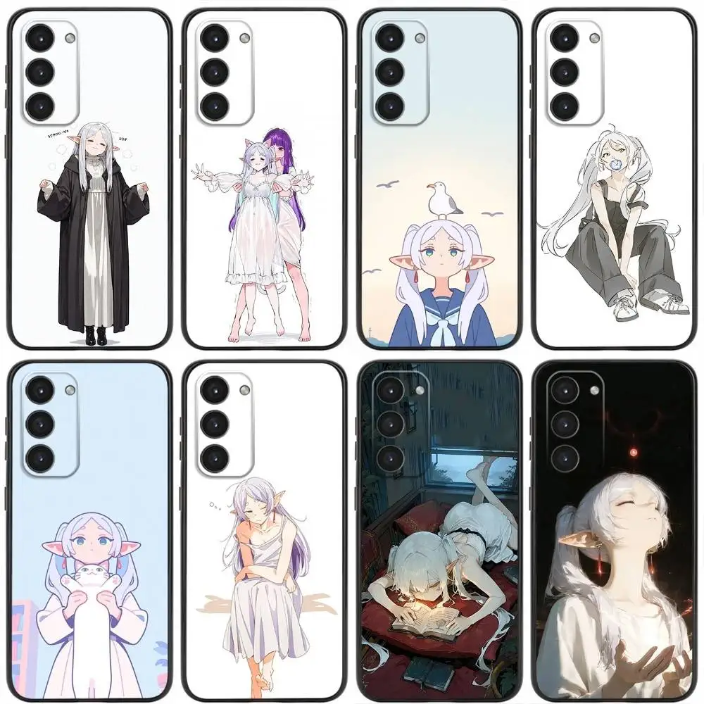 

Anilist badge Frieren Phone Case For Samsung Galaxy A20,21s,22,31,32,52,53,72,73,80,91 Soft Liquid Silicone Black Cover