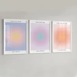 Nordic Aesthetic  Aura Energy Spiritual Gradient Y2K Affirmation Wall Art Canvas Painting Posters For Living Room Home Decor