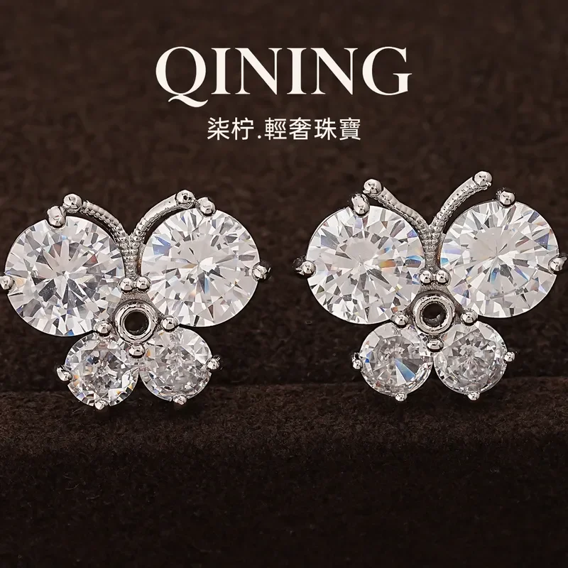Paris butterfly dream, full of diamonds, super flash butterfly ear clips, women's no ear piercings, versatile atmosphere