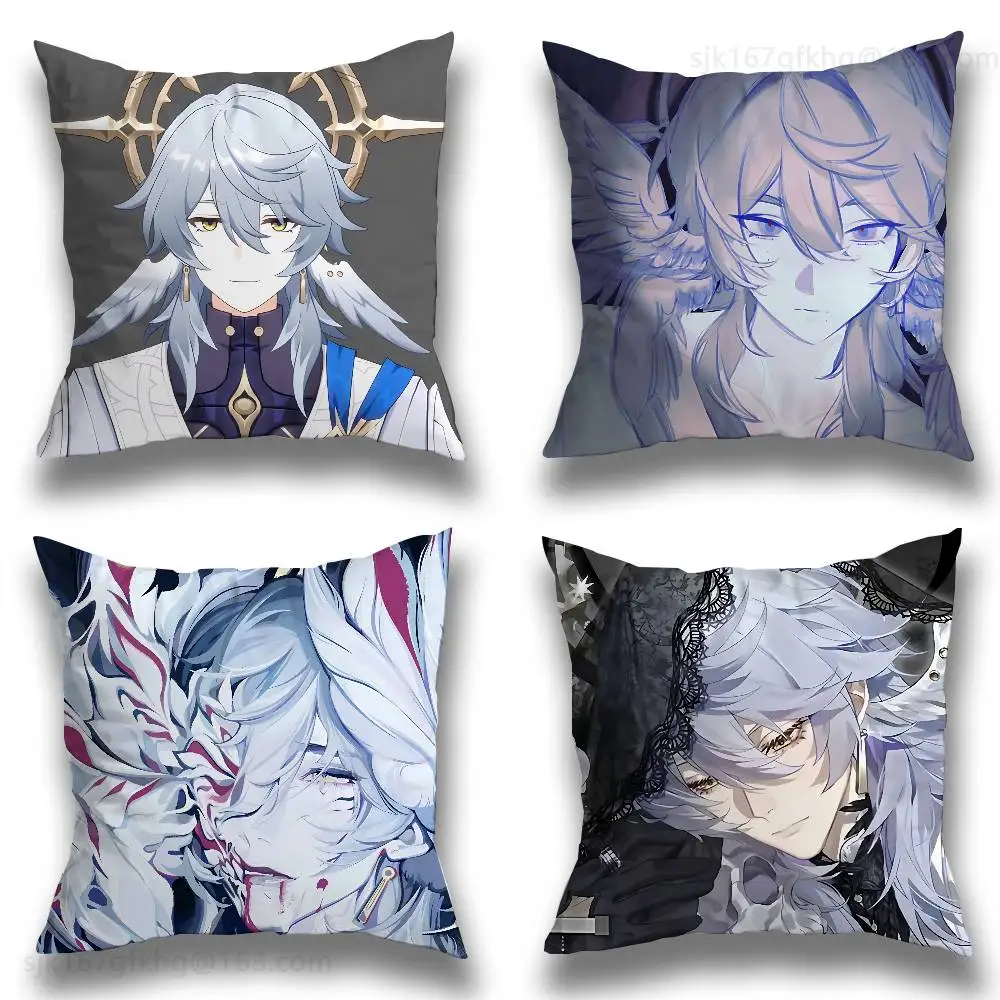 

Sunday Honkai Star Rail Pillow Case Anti-dustmite Pillowcase Invisible zipper silky short plush Sofa cushion cover