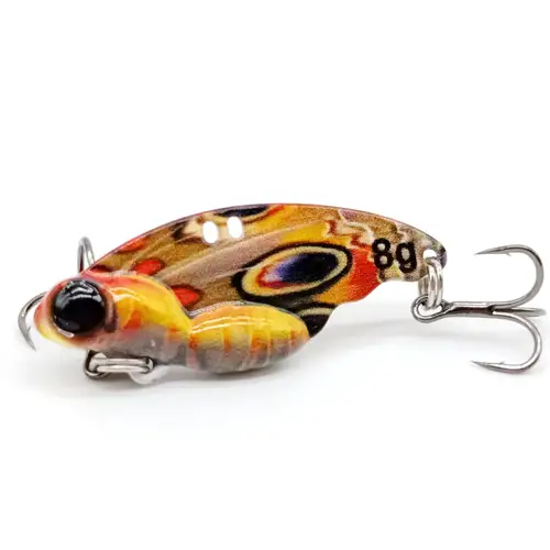 DUODUOYU, 1 Uds., cebo con cuchara vibratoria, señuelo de pesca de lubina, 8g/4,3 cm, 15g/5,5 cm, cebo VIB de Metal de mariposa, aparejos de pesca con cebo artificial