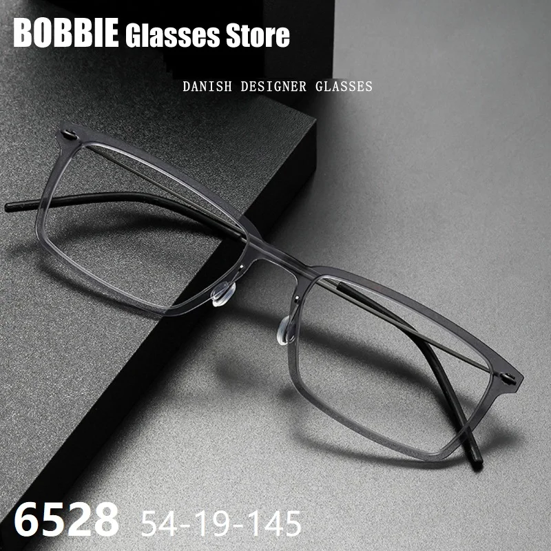 

Denmark Square Business Glasses Frame Man Titanium Acetate Screwless Eyewear 6528 Rectangle Middle Aged Men Style Eyeglasses