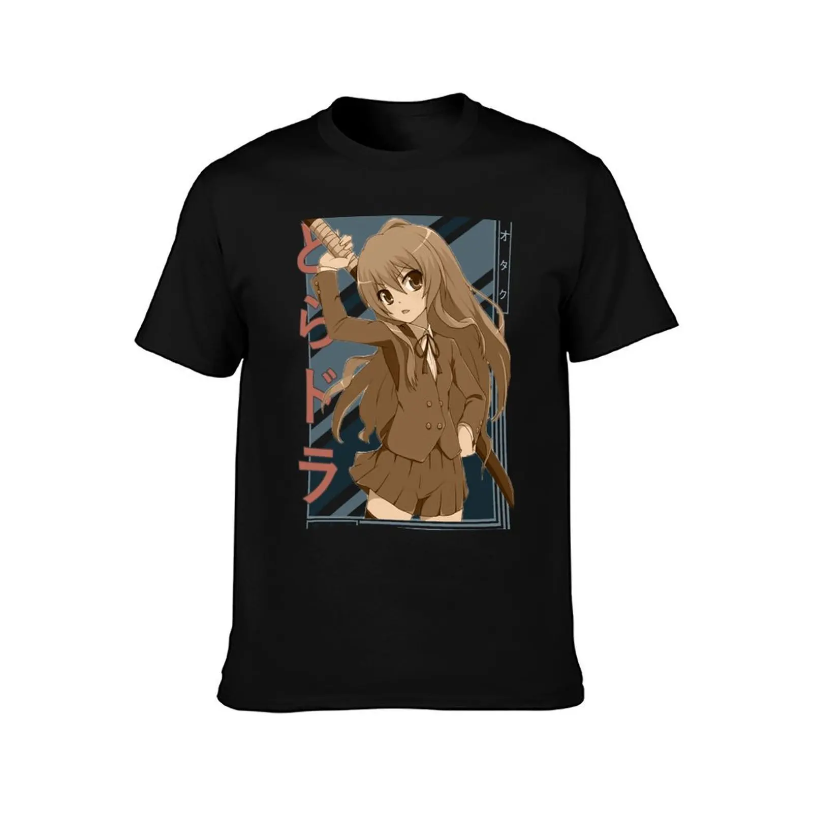 Taiga Aisaka Toradora Retro blue brown anime Design T-Shirt Summer Casual Cotton Tee Oversized Streetwear Tops 100% Cotton