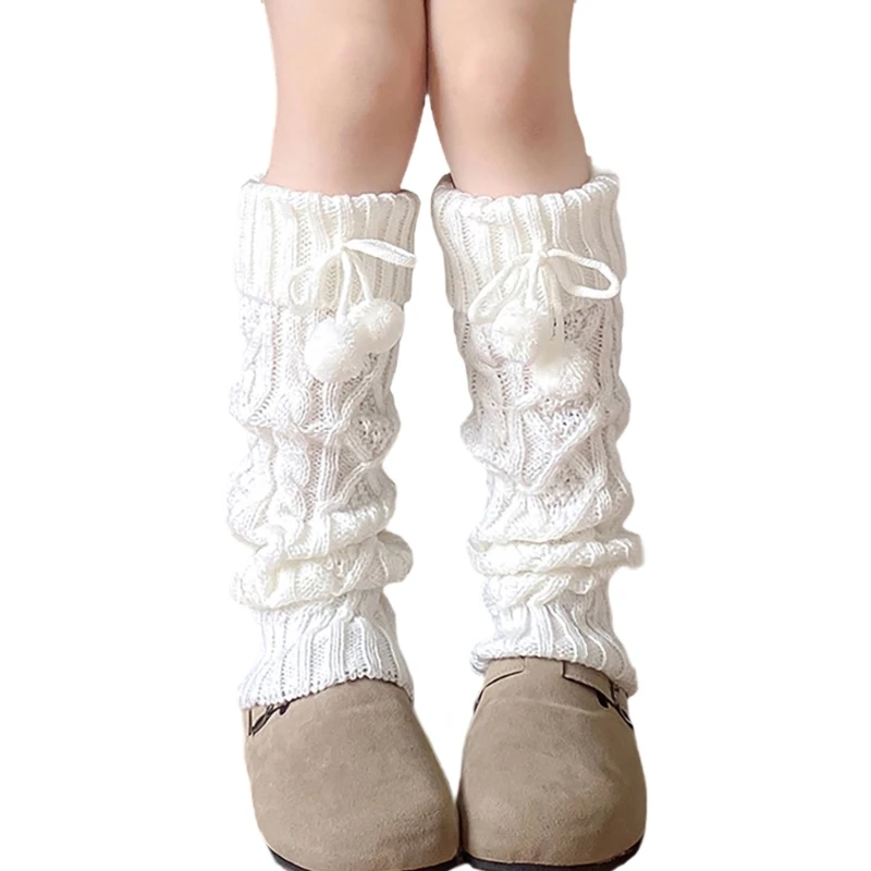 Calcetines para niños, calcetines apilables suaves y transpirables, calentadores piernas punto cómodos para niñas