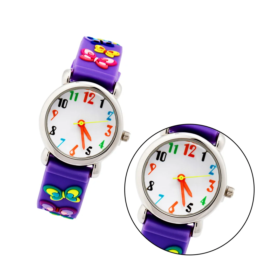 ساعة يد كرتونية ثلاثية الأبعاد مقاومة للماء للأطفال باللون الأرجواني، ساعات رياضية أنيقة ومبتكرة، هدية مثالية لعيد الميلاد، حفظ الوقت بدقة #6