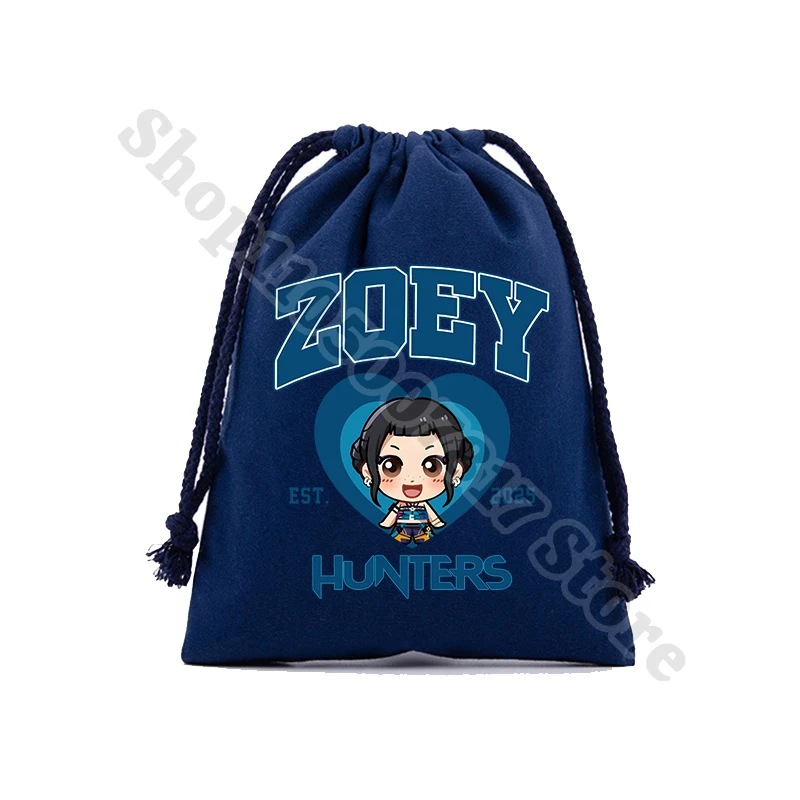 KPop شيطان الصيادين الاطفال الكرتون لطيف حقائب اليد أنيمي المطبوعة الرباط حقيبة الأطفال القطن كيس التخزين أكياس الهدايا الإبداعية 2025