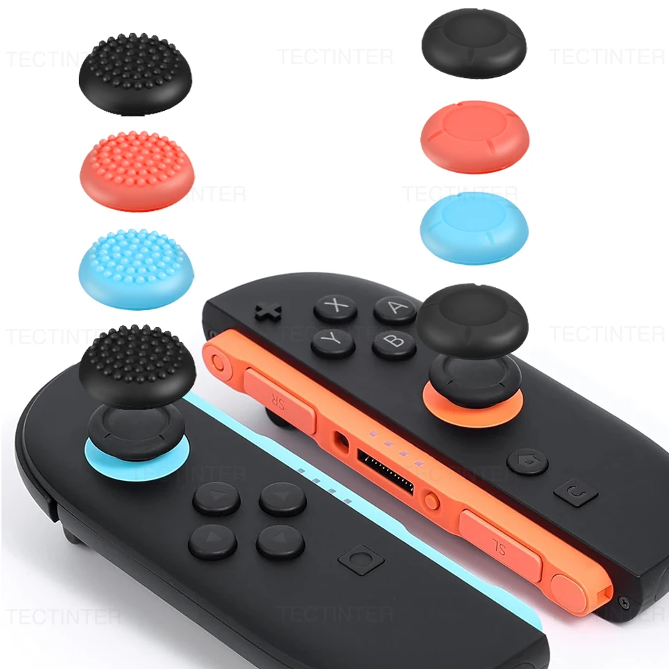 4/8 قطعة سيليكون الإبهام القبضات لنينتندو سويتش 2 تحكم ثلاثية الأبعاد المضادة للانزلاق التناظرية عصا التحكم قبعات غطاء ل NS التبديل 2 اكسسوارات