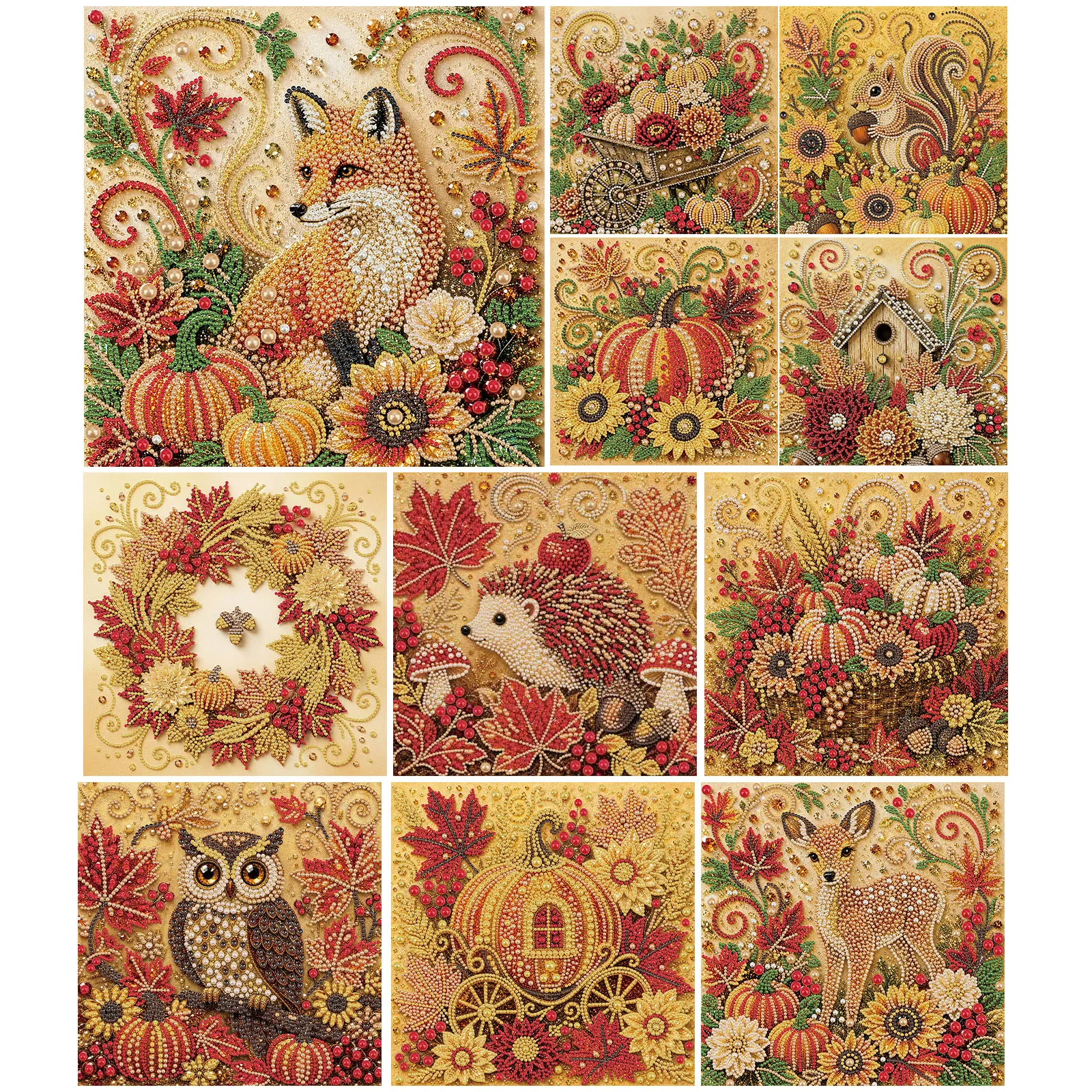طقم رسم باللؤلؤ على قماش مؤطر  - مراجعة Art And Craft Autumn وسعره