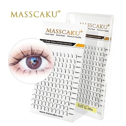 MASSCAKU sell professional spikes eyelash A/M shape individual lashes extensions 3D heat bonded cluster eyelashes supplies