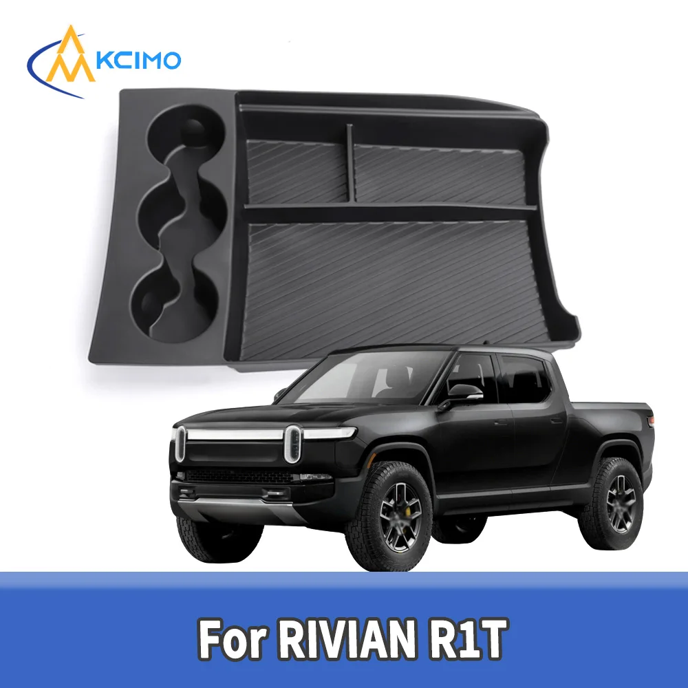 

TPE Center Console Lower Layer Storage Box for RIVIAN R1T Car Central Tray Organizer Interior Tidying Practical Auto Accessories