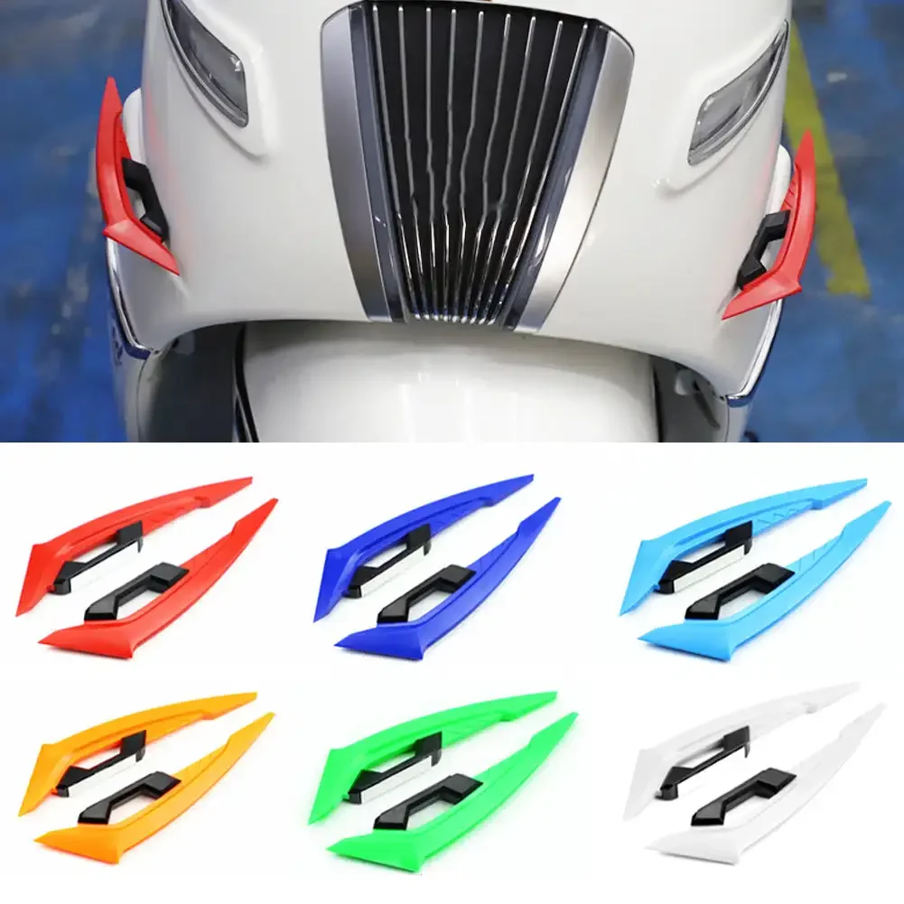 2Pcs Motorcycle Winglets Front Side Spoiler Aerodynamic Wing Set Fixed Wind Wing with Adhesive Decoration Sticker