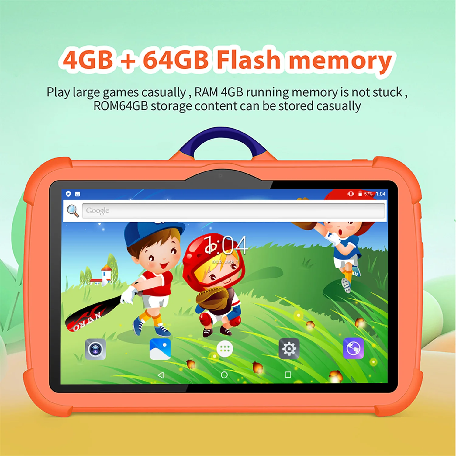 New 5G WiFi 7 Inch Google Tablet For Children Learning Education Kids Tablets Android 13 Quad Core 4GB+64GB Dual Cameras 4000mAh