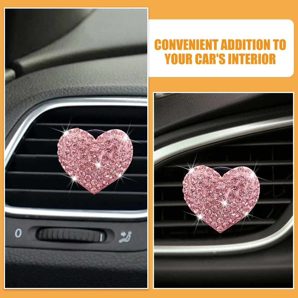 

2pcs Heart-Shaped Car Air Freshener Clip Aromatherapy Vent Diffuser Decor For Women Car Interior Decoration Outlet Fragrance