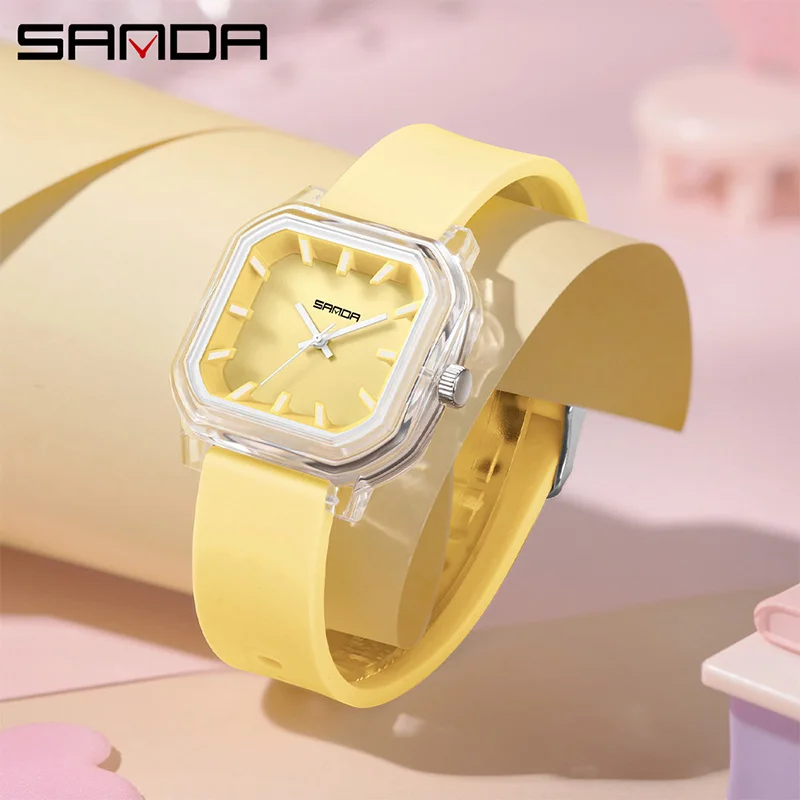 SANDA Fashion Super Cool Trend Design Sports Quartz Watch Waterproof Minimalist Dial Men's Women's Unise Student Watch Cloc