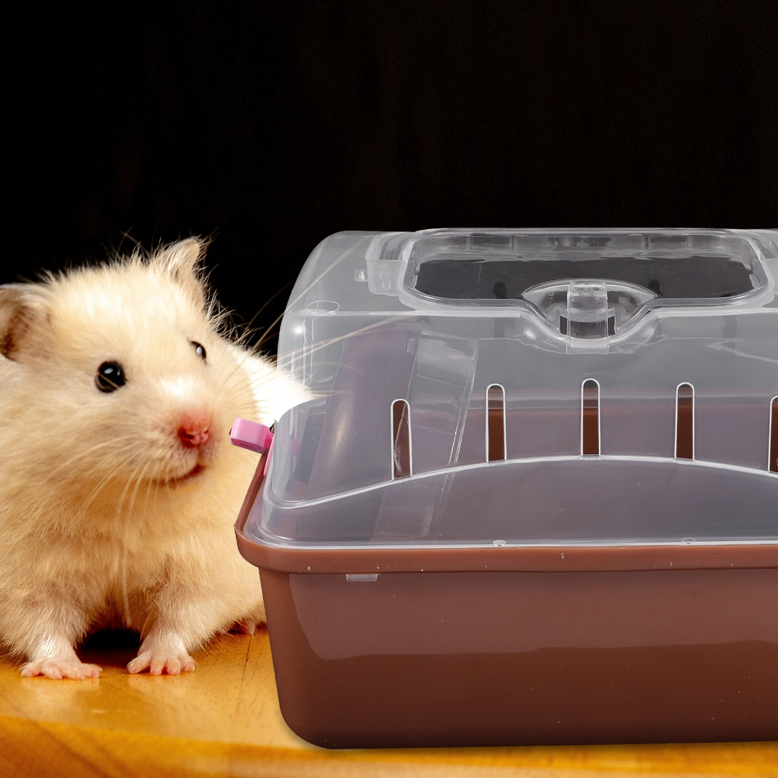 

Small Animal Hamster Carrying Box Portable Transparent Outdoor Cage Travel Pet Carrier Safe Container for Hamsters Mice Small