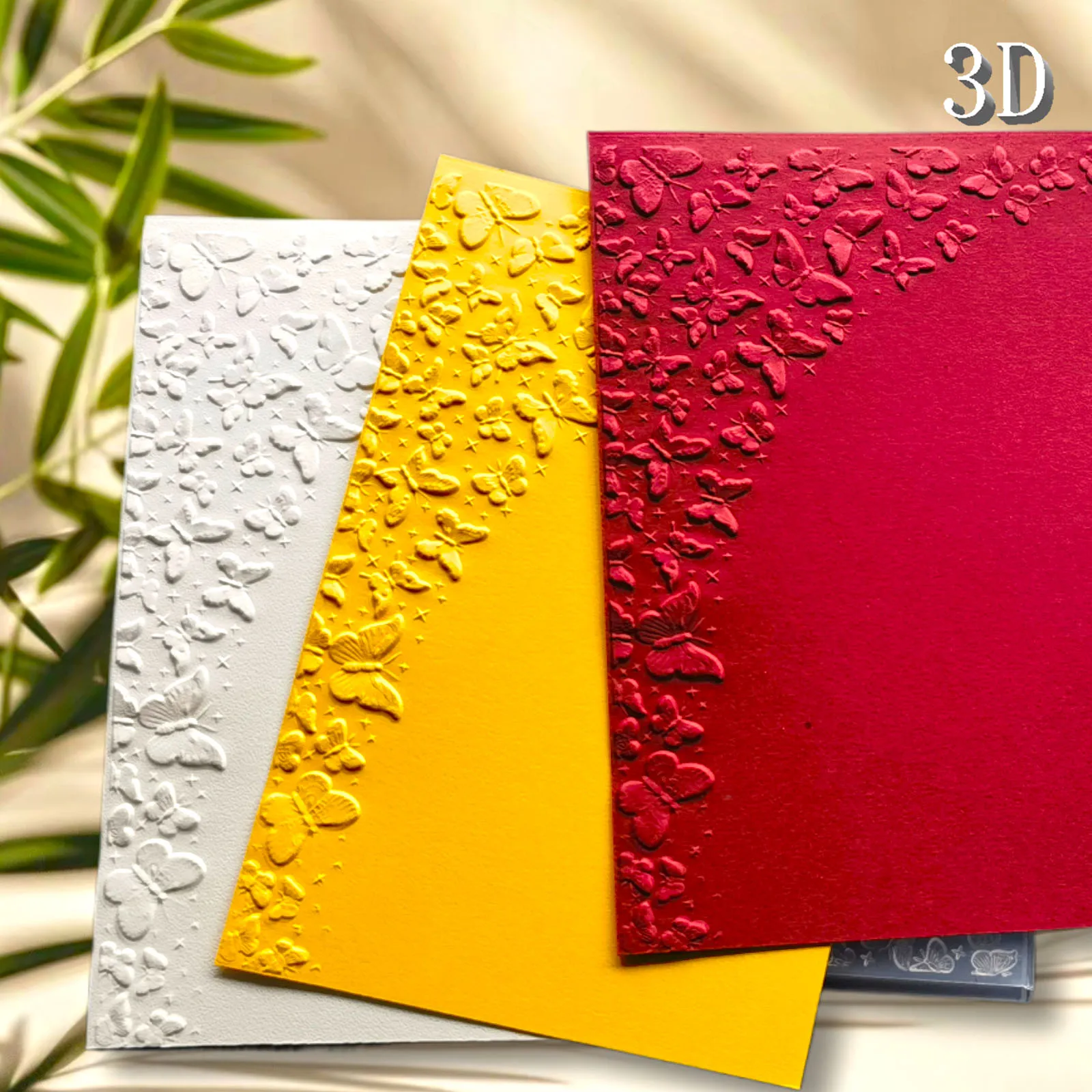 اختيار شعبي، مجلد منقوش ثلاثي الأبعاد الأكثر مبيعًا، نسيج "Butterfly Shadow Dancing in the Dreamy Corner"، سهل الاستخدام للبطاقة m