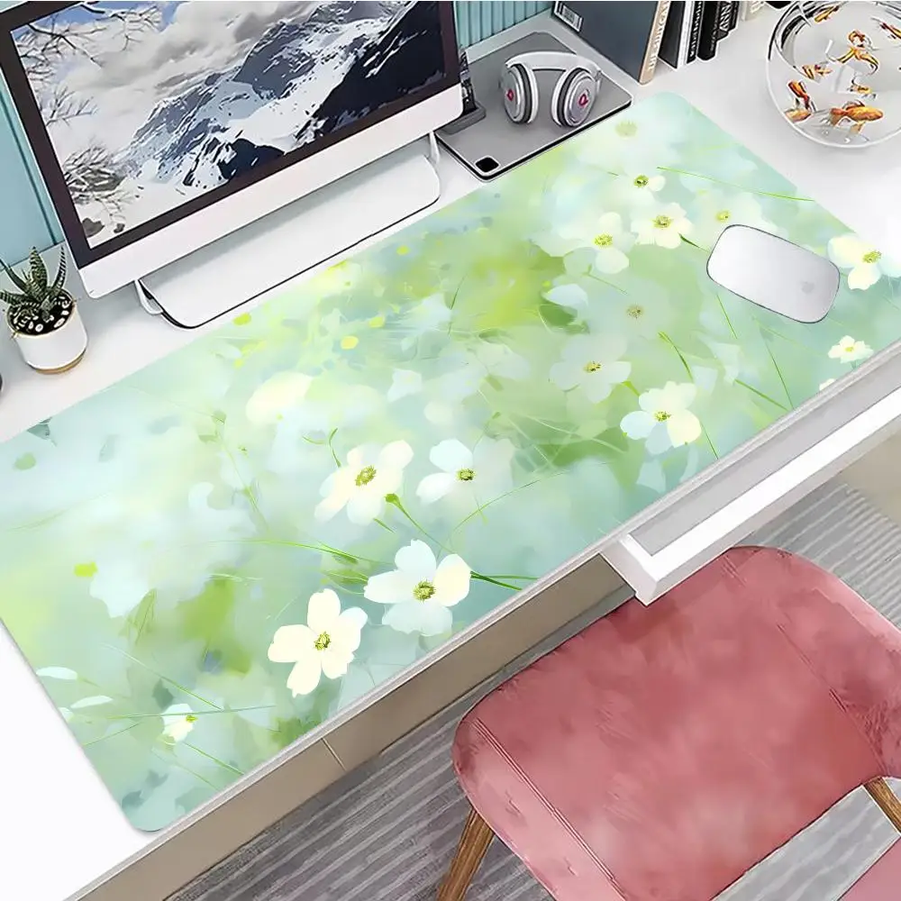 

Mouse Pad Creative watercolor oversized oil painting green fresh eye protection girls laptop table mat HYB XXCX green desk mat