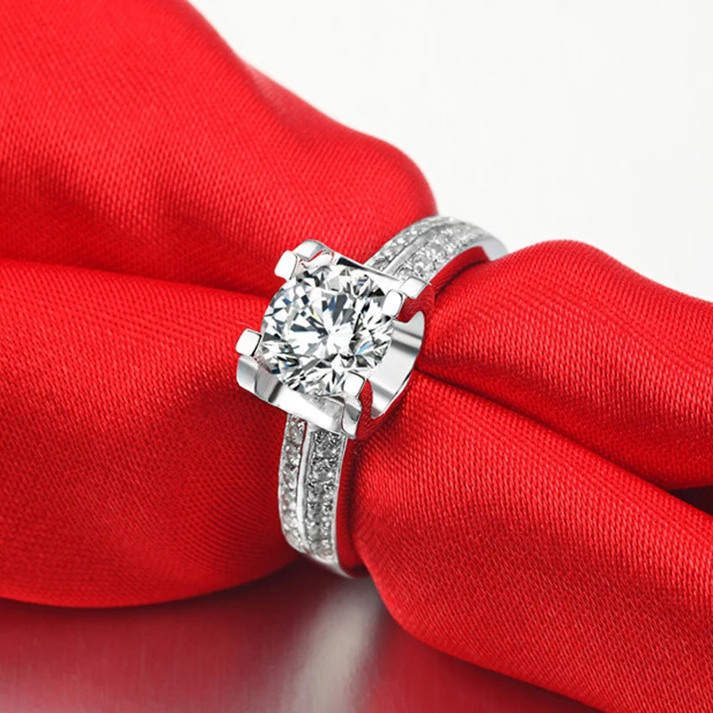 

OXTAO 925 Sterling Silver Wedding Ring Cubic Zircon For Women Sparkling Diamond Classic Bands Engagement Ring Anniversary Gifts