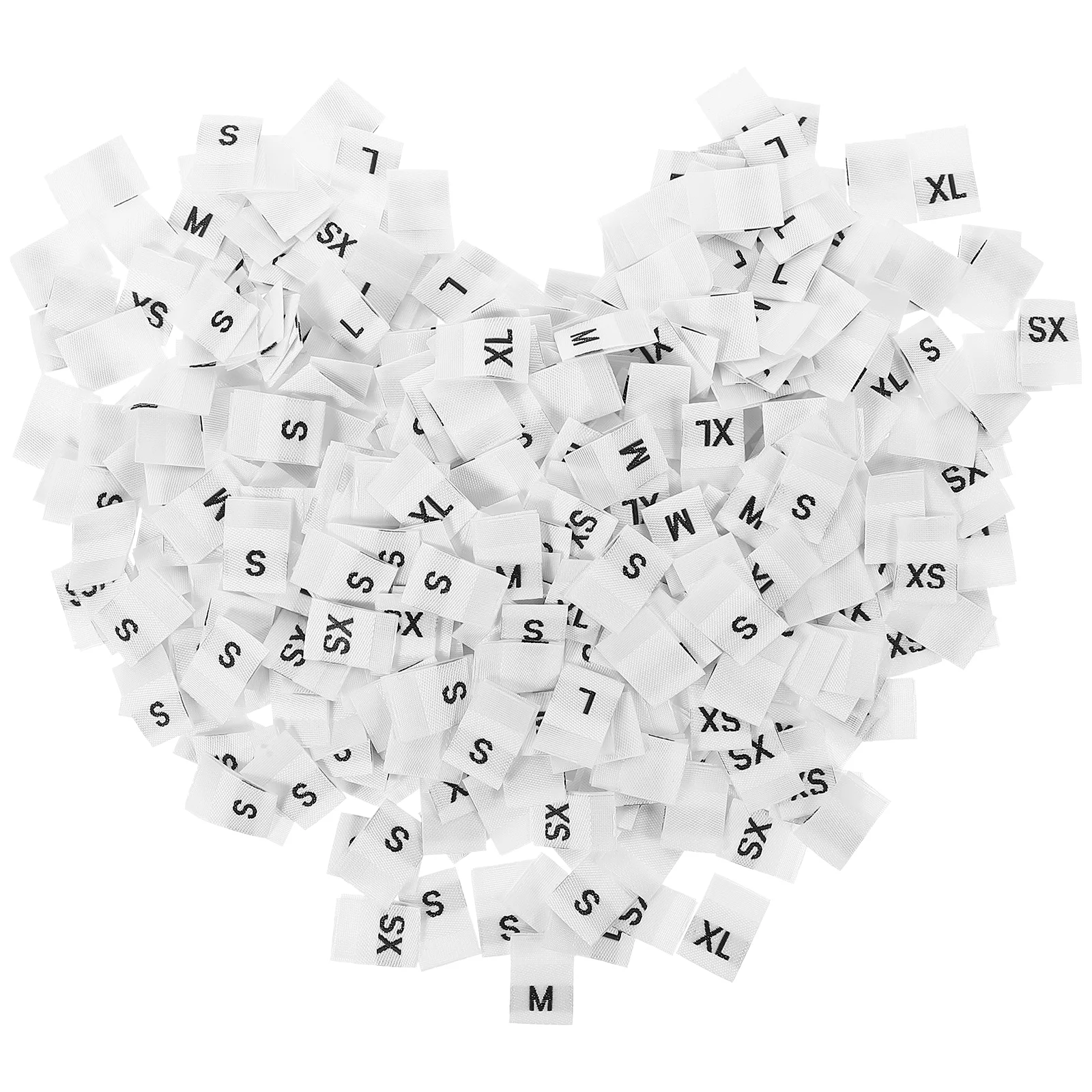 500PCS Clothes Size Labels Folded Cloth Labels General Woven Size Mark Practical Clothing Size Labels for Store Home Use White