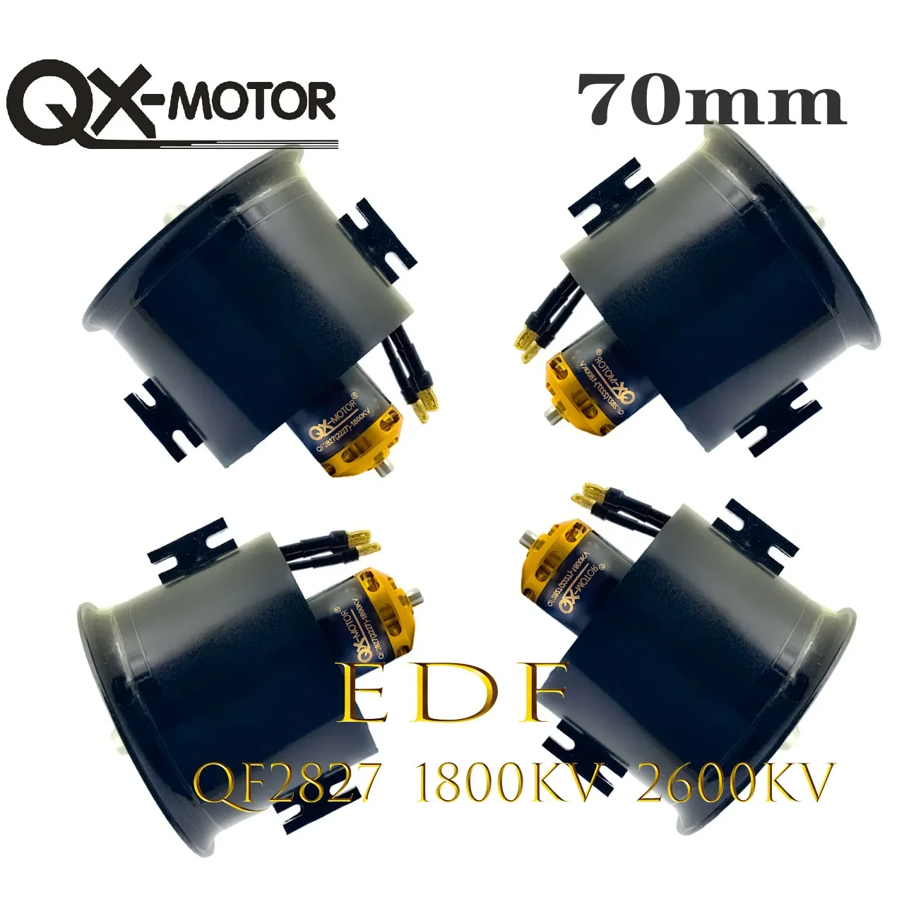 QX-Motor Całkowicie drut miedziany Silnik bezszczotkowy 70 mm EDF12 Ostrza QF2827 z 60A 80A ESC do zdalnie sterowanego samolotu zabawkowego RC