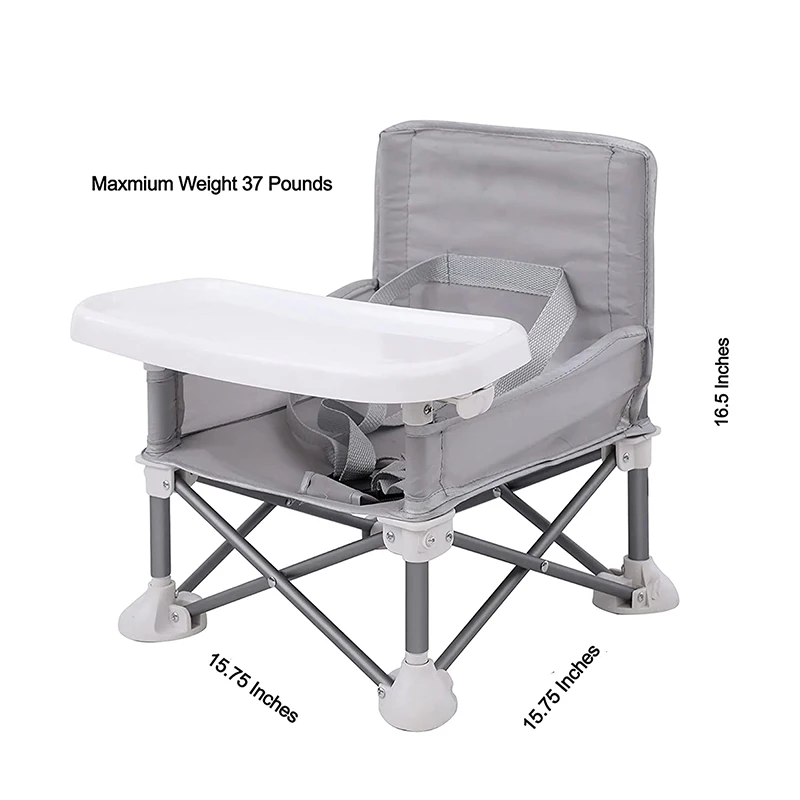 알루미늄 합금 접이식 휴대용 컴팩트 아기 의자, 안전 벨트 포함, 캠핑 피크닉용 쉬운 여행