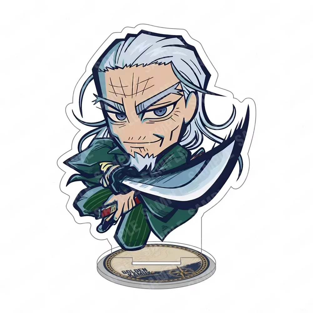 Golden Kamuy 10cm Cute Chibi Acrylic Stand Figures Keychain Anime Desktop Tabletop Ornament Otaku Fans Collectible Gift