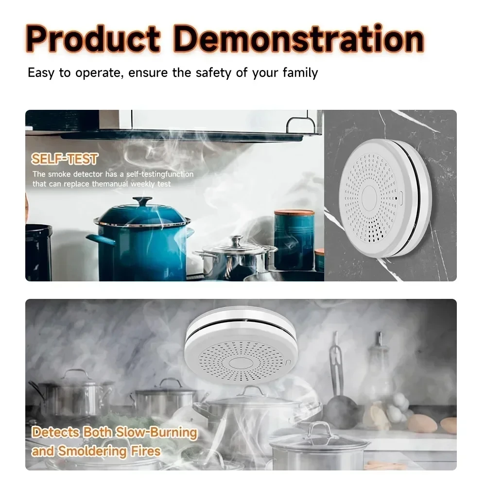 Smart ZigBee Smoke & CO Composite Alarm Tuya APP Control Fire Carbon Monoxide Detector Loud Sound Warning Home Safety Sensor view 4