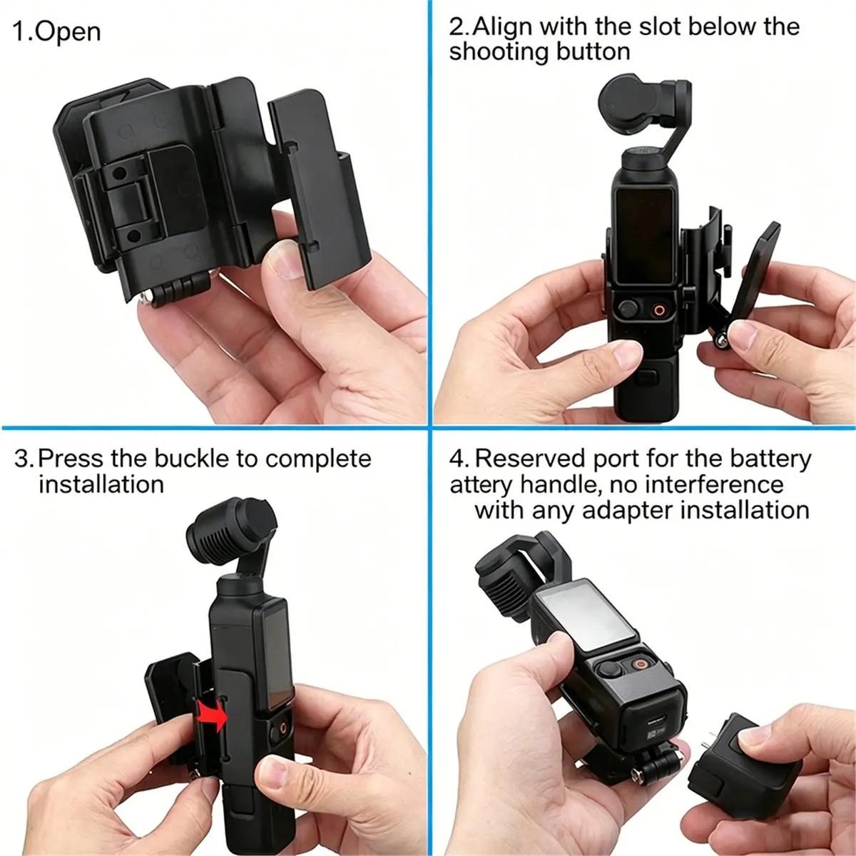 HOUSEHOLD*GOOD Magnetic Expansion Frame Adapter for Pocket 4/3 Protective Bracket 6 Magnets 180° Rotation Desktop Stand Holder